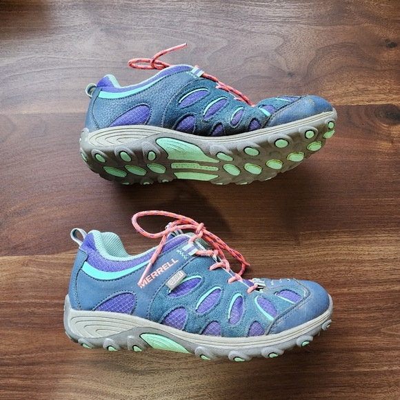 Merrell Chameleon Purple & Blue Leather Mesh Hiking Lace Up Sneakers, Si… - Picture 4 of 9